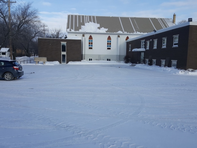 Plowed Parking Lot With Snow Removed