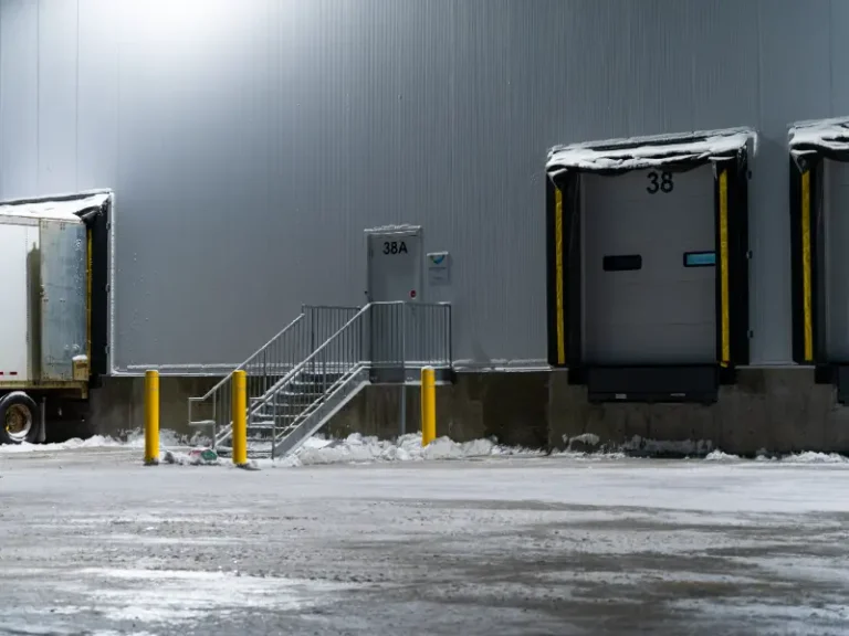 Cleared loading docks at a Winnipeg warehouse after commercial snow removal