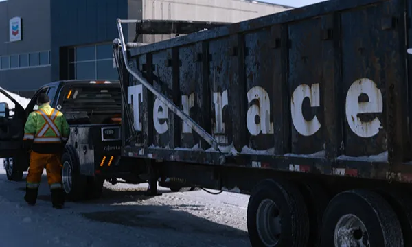 Commercial snow removal in St. James Industrial Park Winnipeg